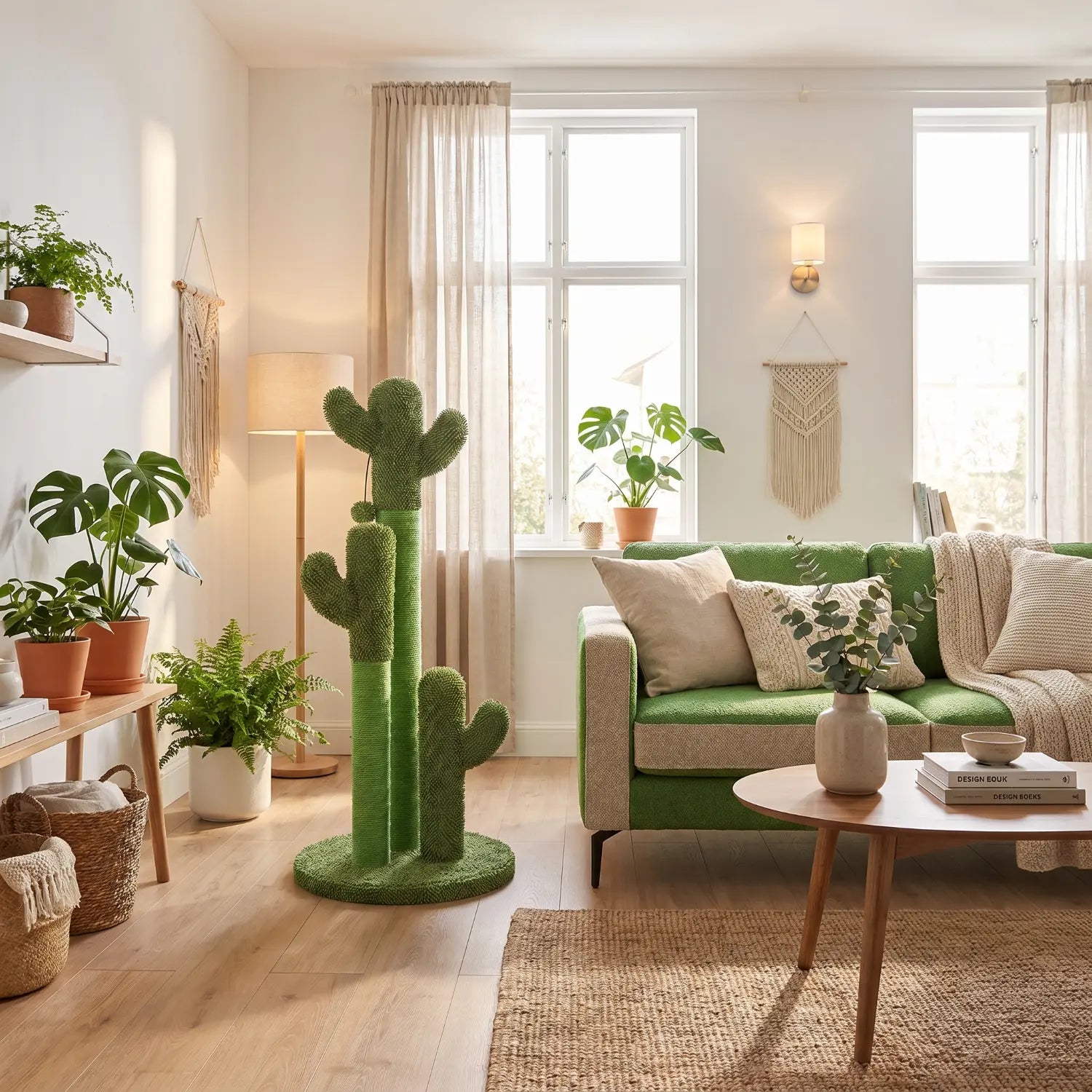 Le Bungalow de Loulou – Petit Arbre à Chat Tropical avec Hamac, Niche et Griffoirs Cactus