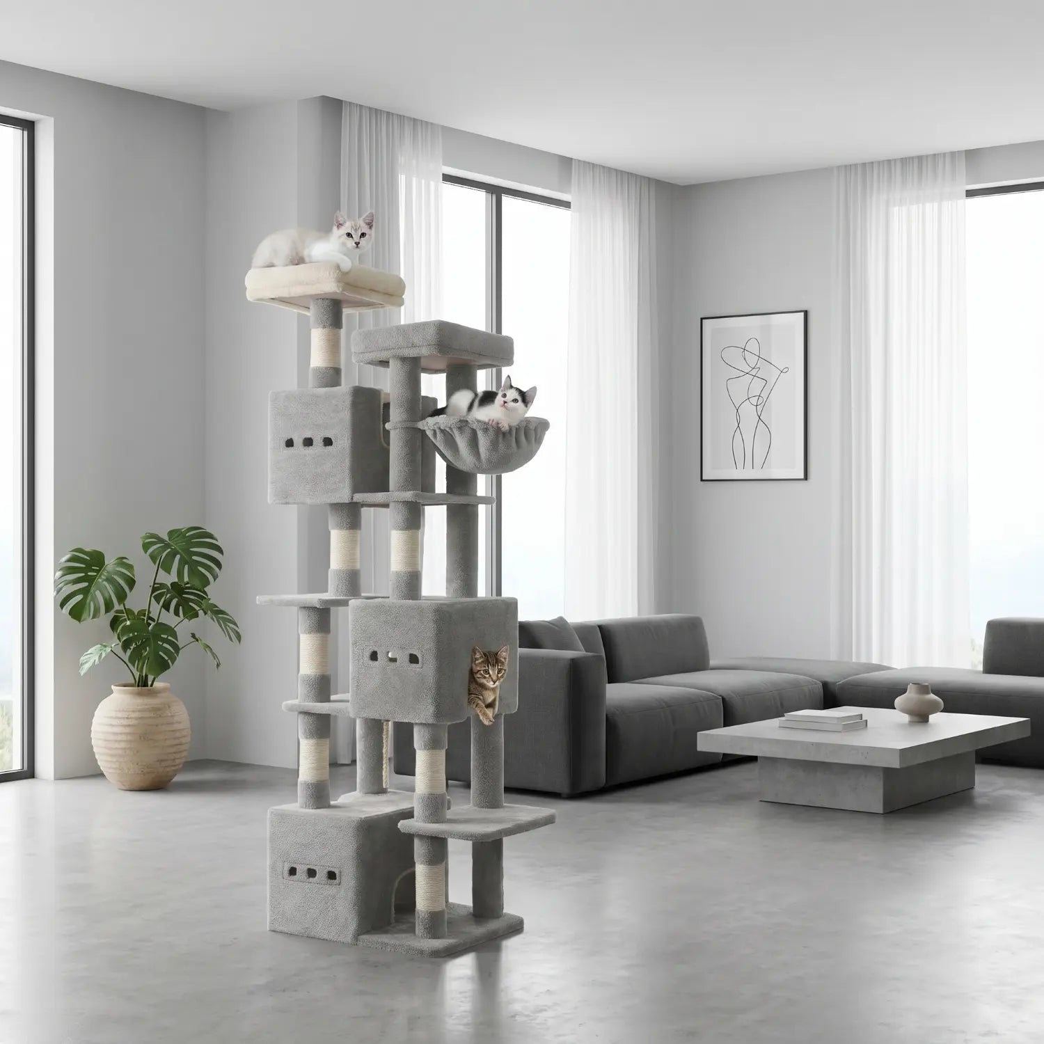 Le Zénith – Arbre à Chat Magistral & Confort Panoramique (193 cm)