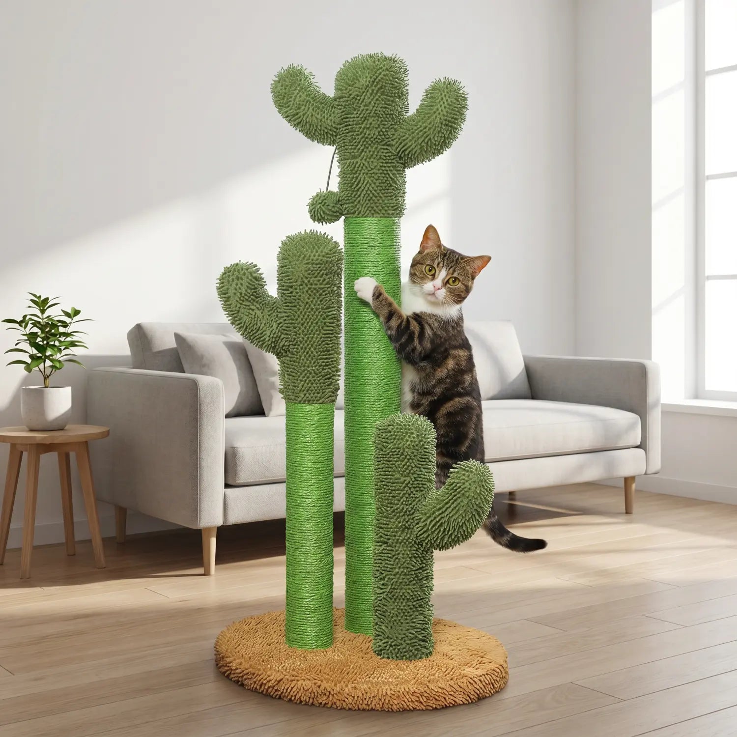 Le Bungalow de Loulou – Petit Arbre à Chat Tropical avec Hamac, Niche et Griffoirs Cactus