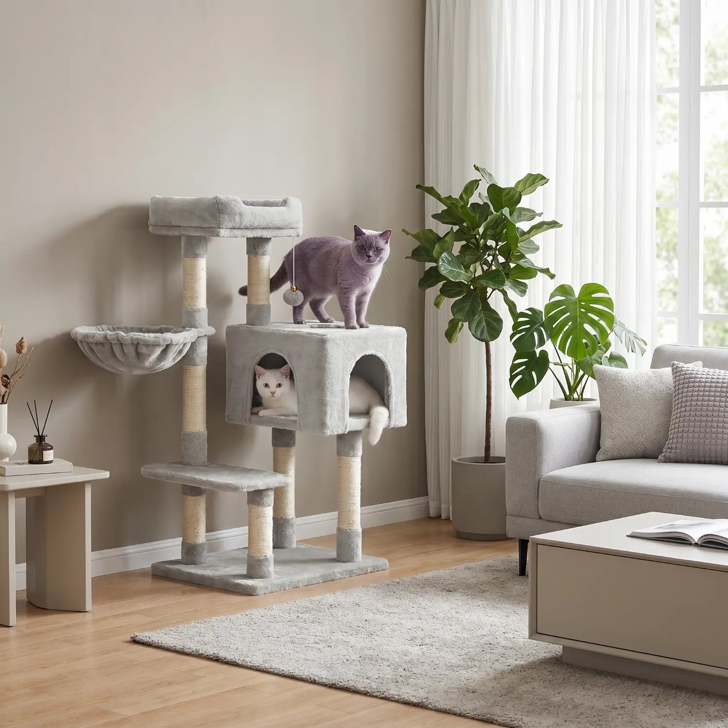 Le Relais de Nestor – Petit Arbre à Chat avec Niche 3 Entrées, Hamac et Perchoir Panoramique