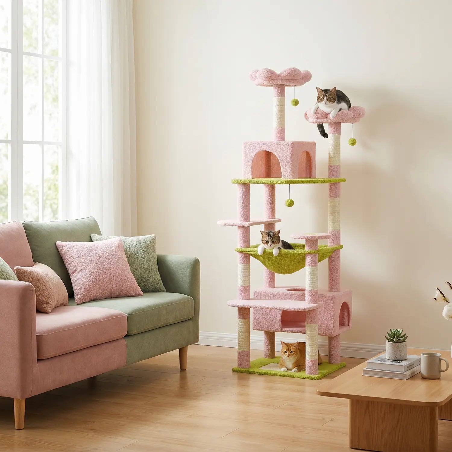 Le Sanctuaire – Arbre à Chat XXL & Confort Communautaire (184 cm)