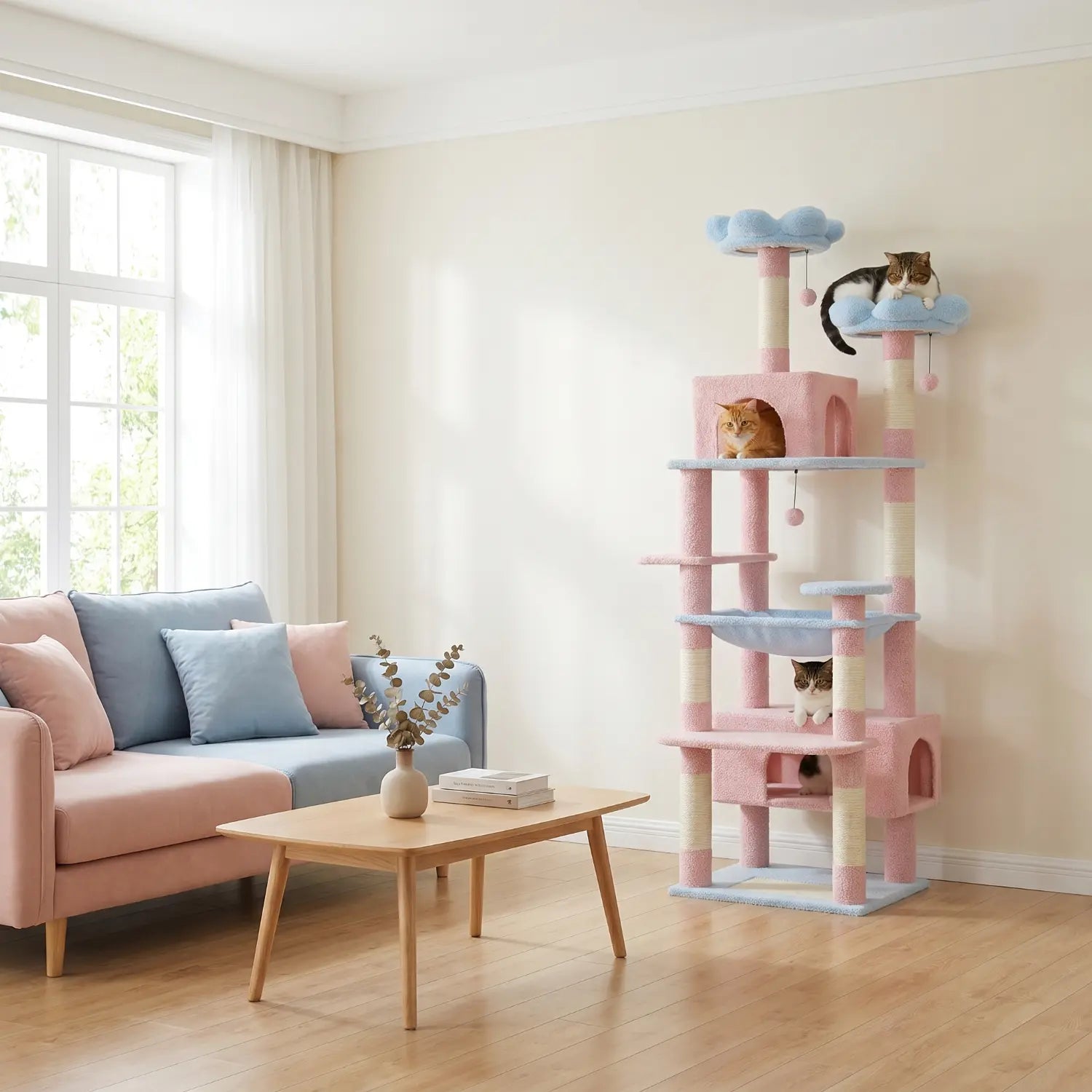 Le Sanctuaire – Arbre à Chat XXL & Confort Communautaire (184 cm)