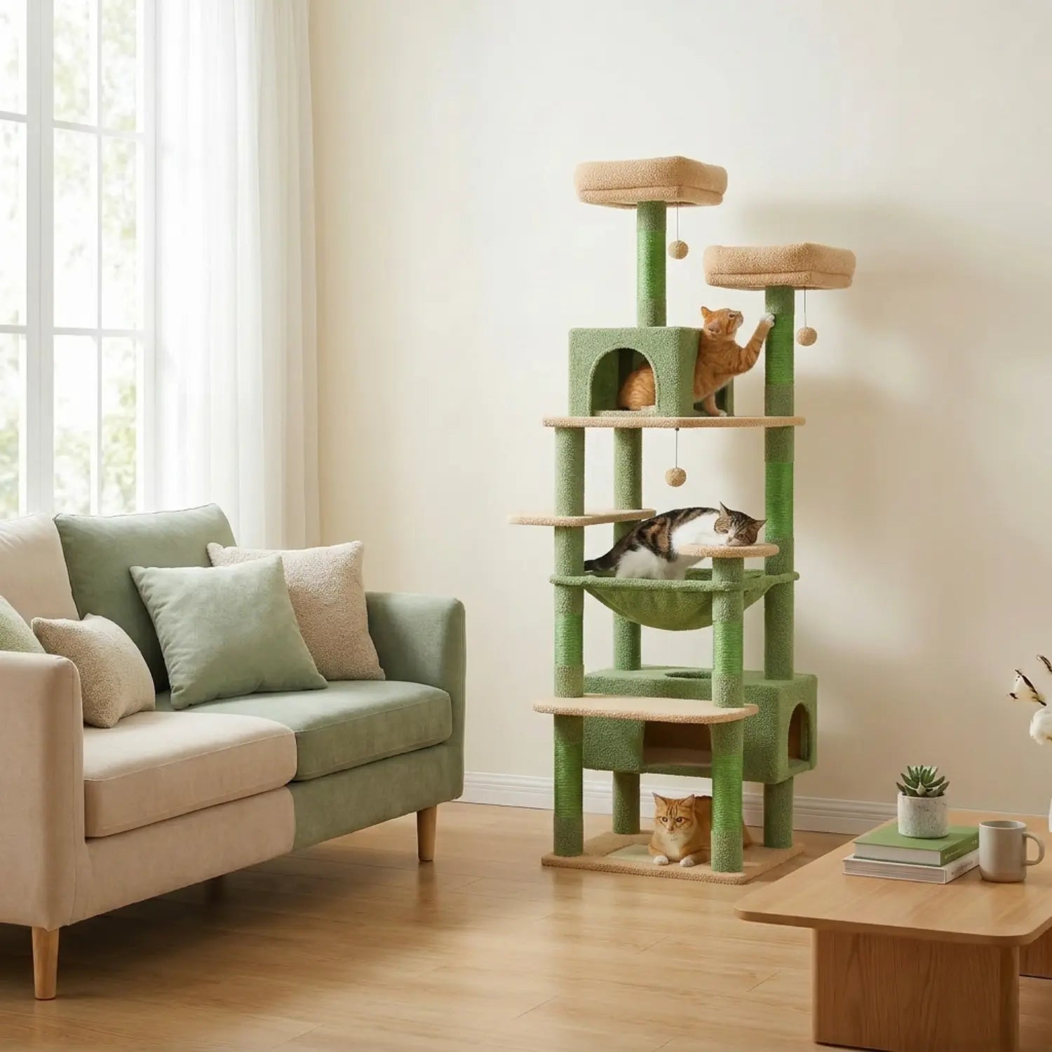 Le Sanctuaire – Arbre à Chat XXL & Confort Communautaire (184 cm)