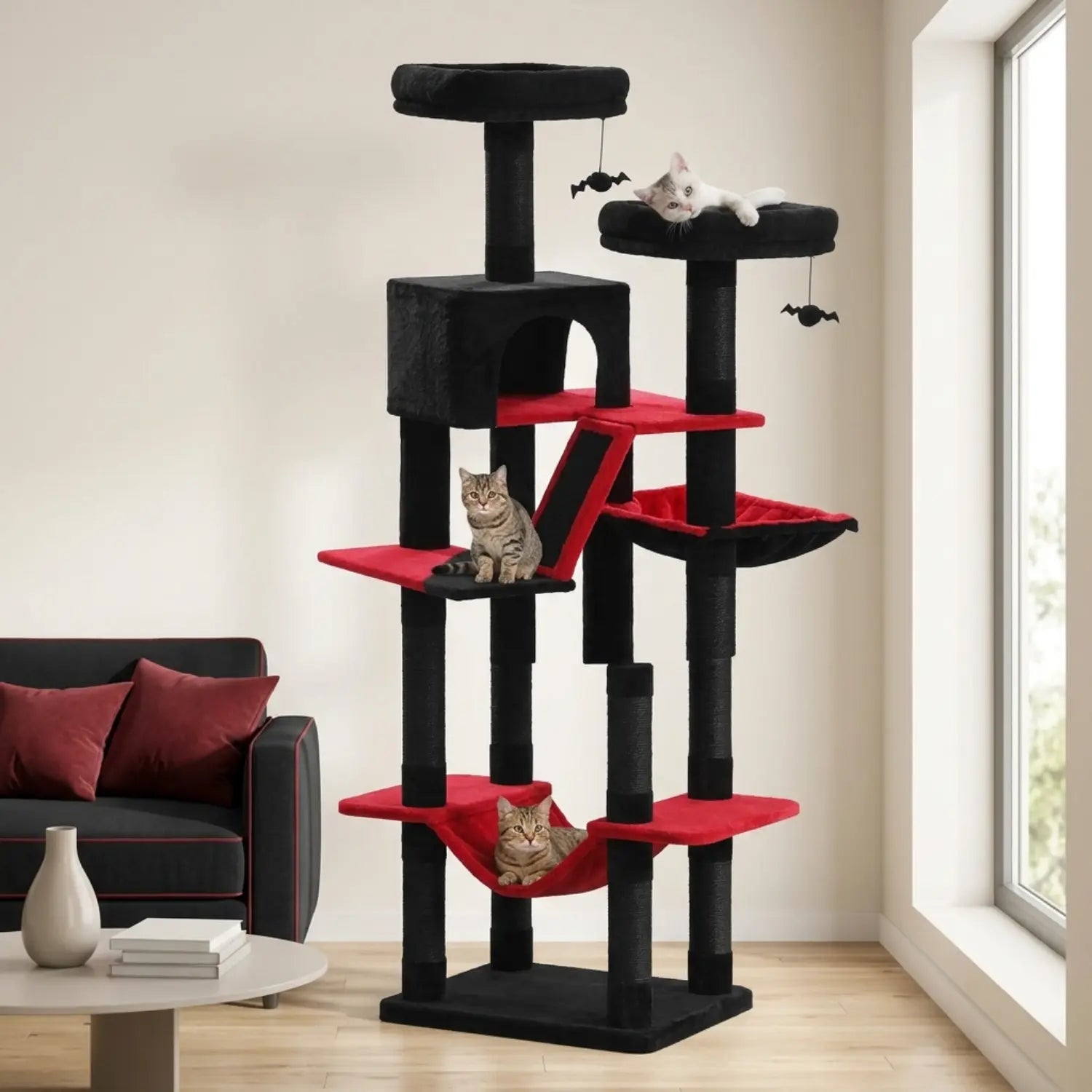 Le Duplex – Arbre à Chat XXL & Confort Lavable (180 cm)