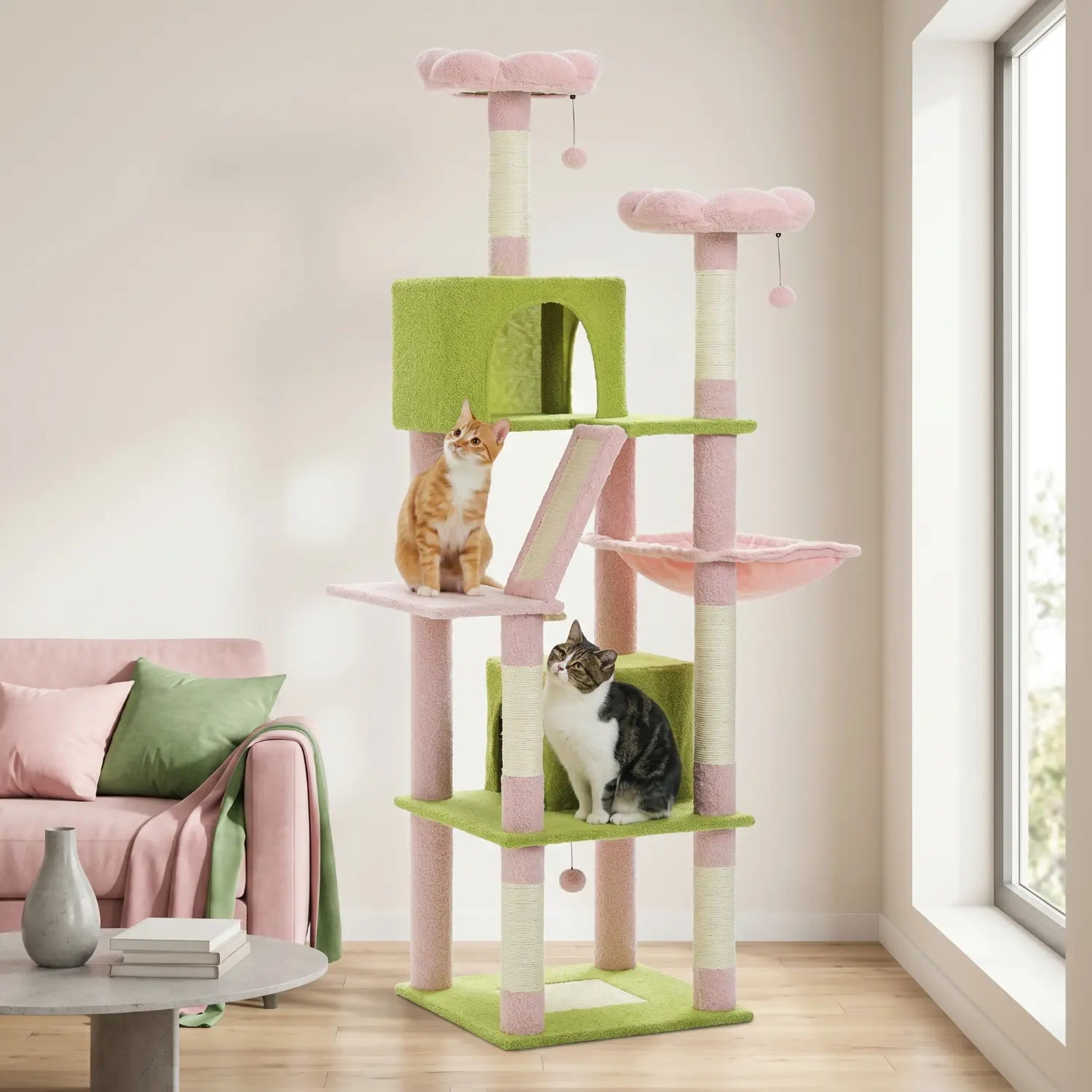 Le Duplex – Arbre à Chat XXL & Confort Lavable (180 cm)