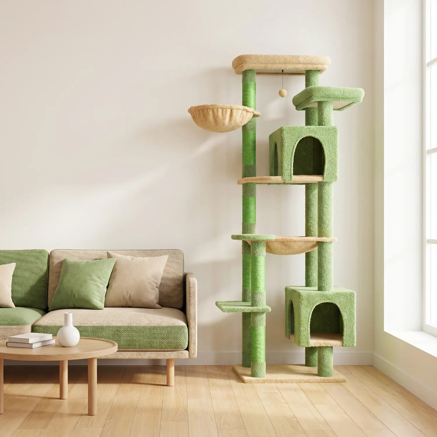 Le Duplex – Arbre à Chat XXL & Confort Lavable (180 cm)