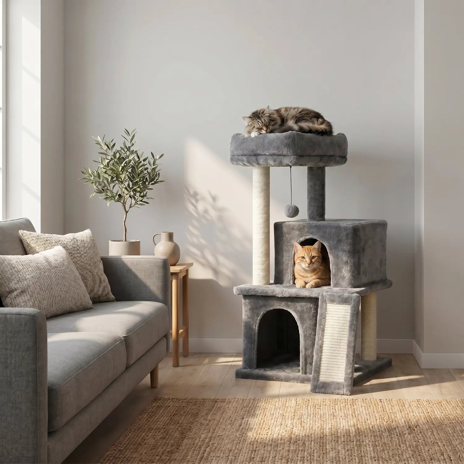 L'Atelier – Arbre à Chat XXL Compact & Stabilité Maximale (104 cm)