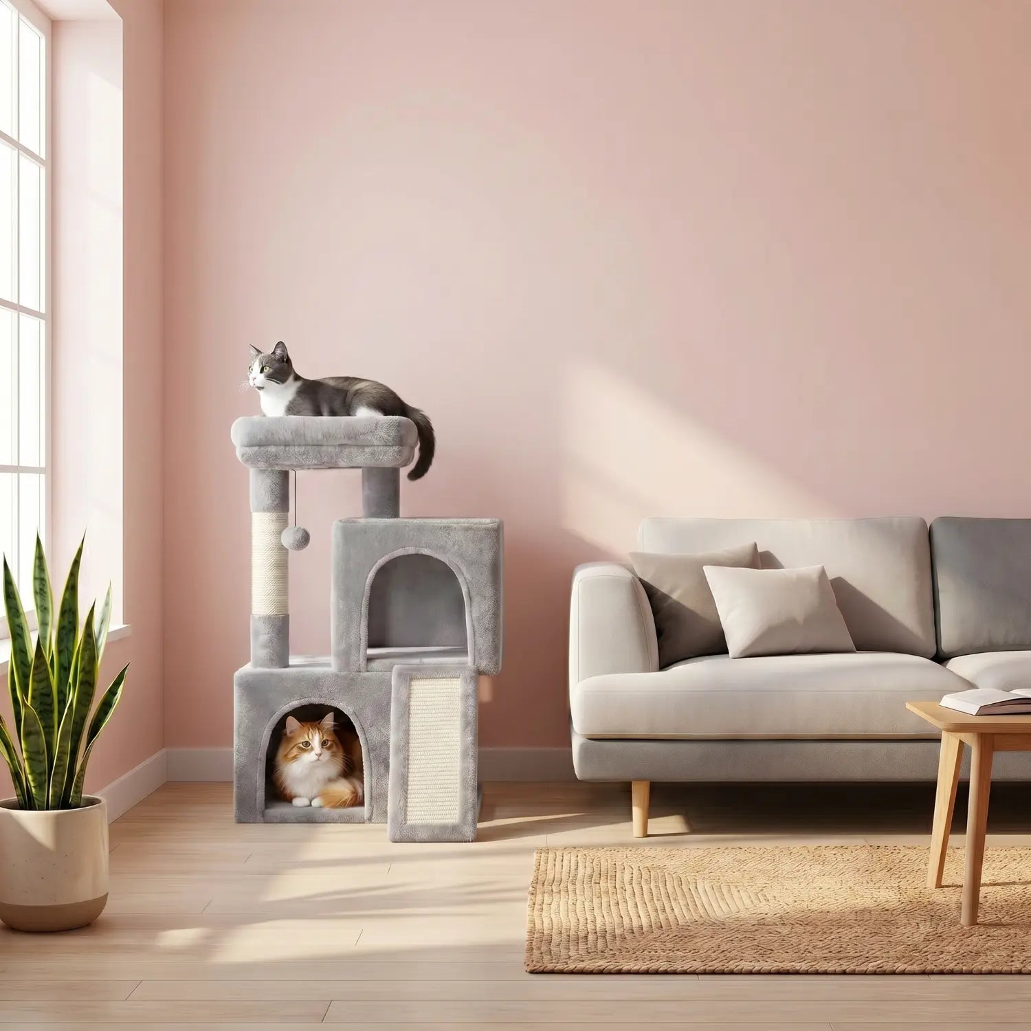 L'Atelier – Arbre à Chat XXL Compact & Stabilité Maximale (104 cm)
