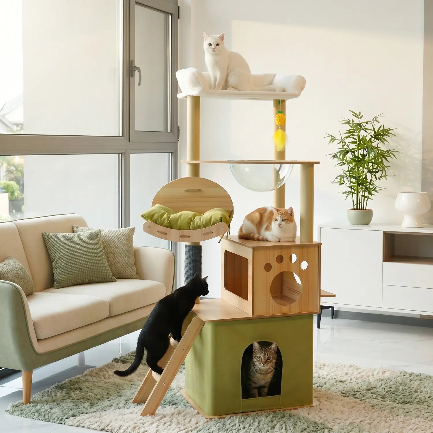 Le Nomad – Arbre à Chat XXL & Design Aérien (145 cm)
