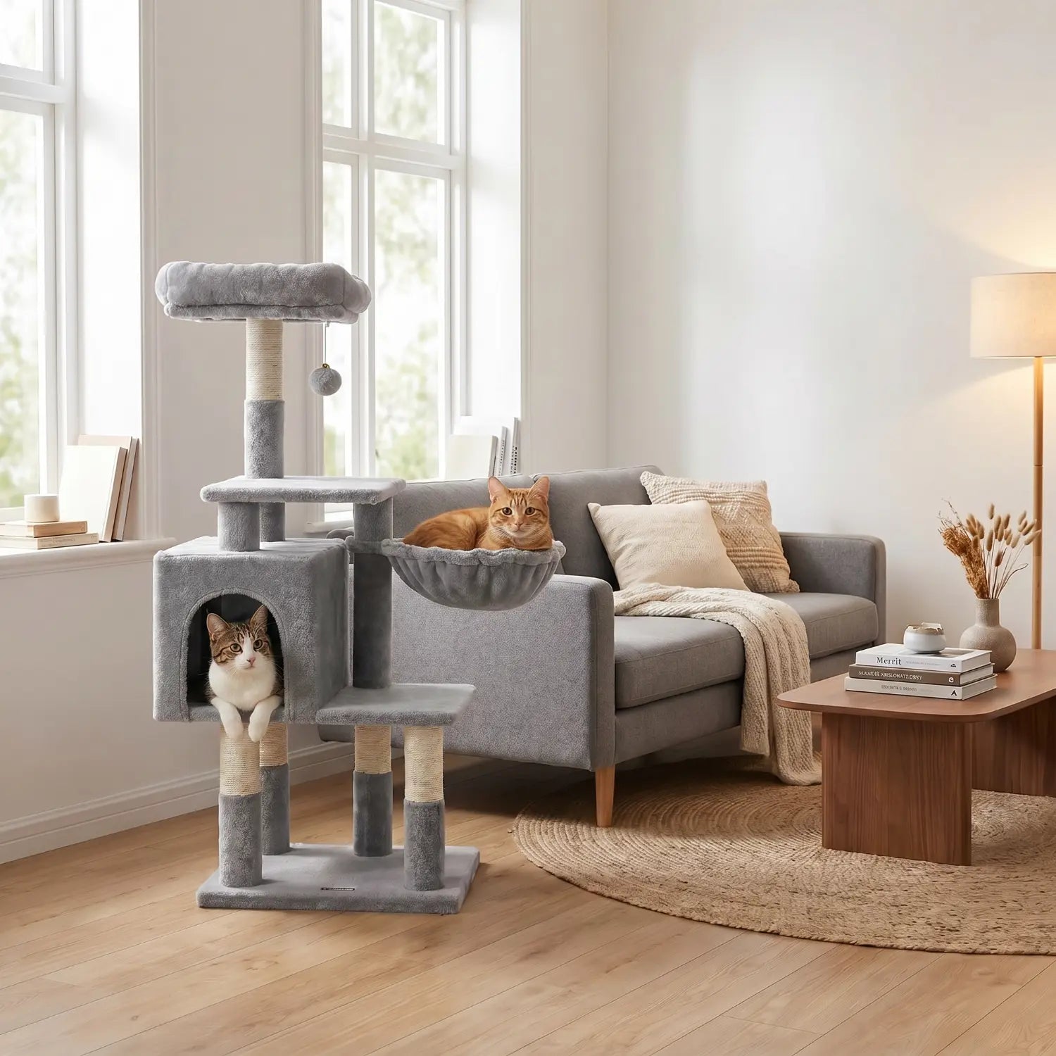 Le Chalet de Simba – Petit Arbre à Chat Multi-Niveaux avec Niche, Panier et Plateforme d’Observation