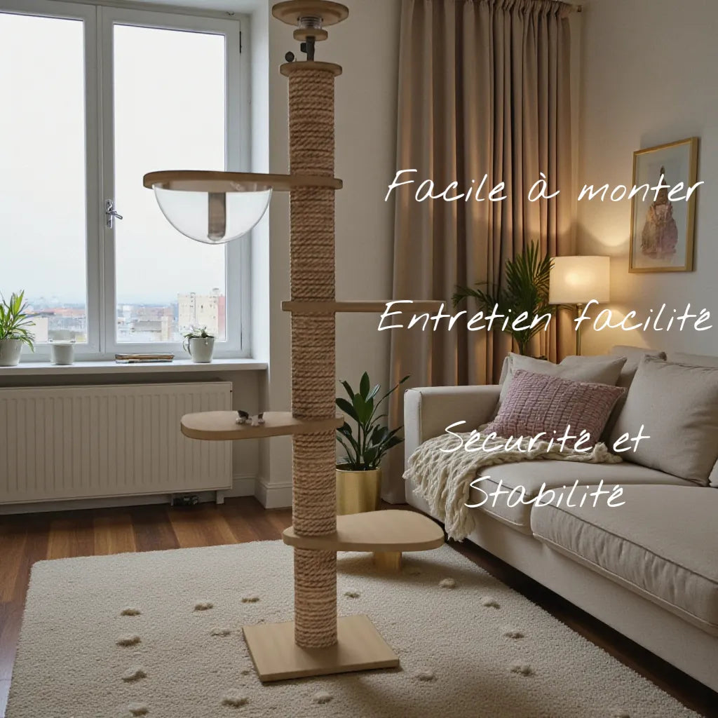 La Tour Sérénité – Arbre à Chat Sol-Plafond Compact