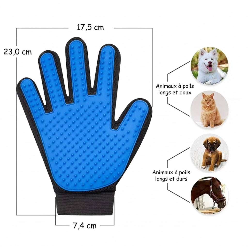 Gant de brossage pour chat brossoir massage souple – vue 3