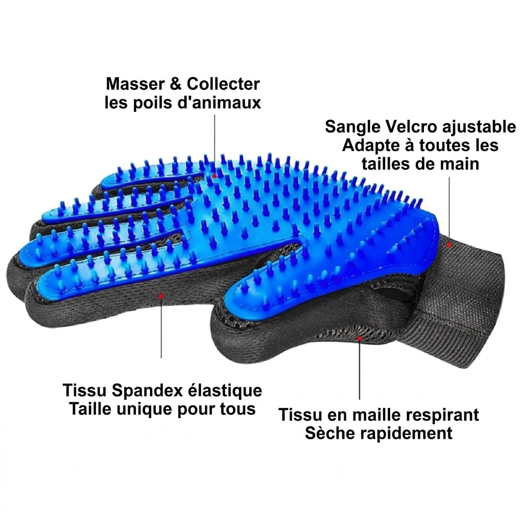 Gant de brossage pour chat brossoir massage souple – vue 2