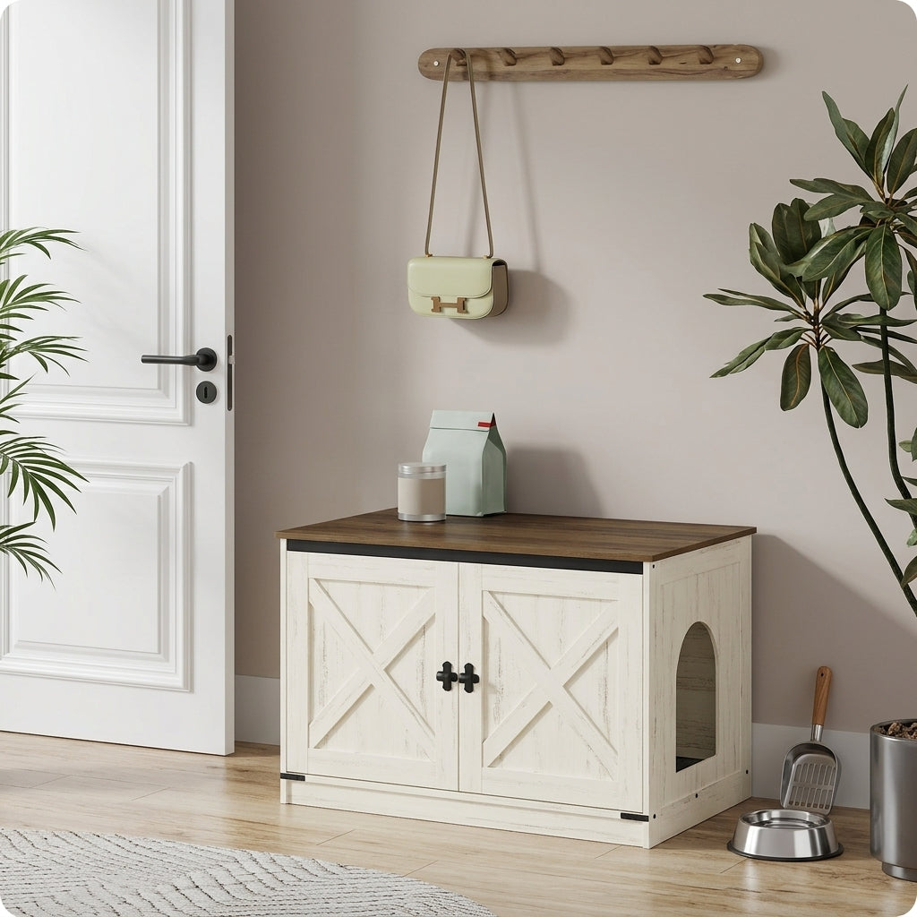 Meuble Cache-Litière 80 cm avec Cloison Amovible – La Grange