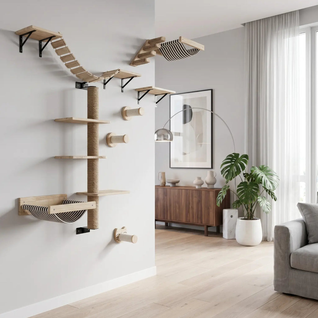 Le Loft Suspendu – Arbre à Chat Mural Compact