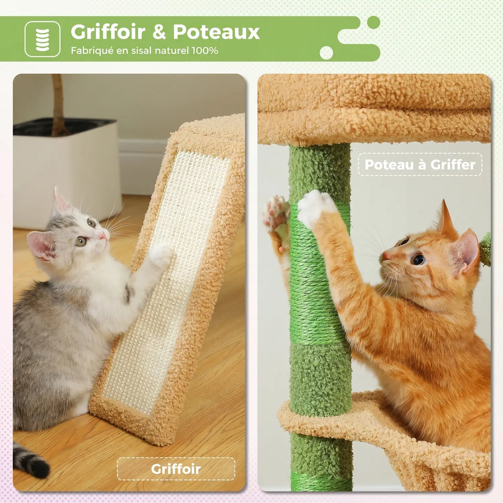 La Cabane de Nena – Petit Arbre à Chat avec Hamac, Niche et Échelle Griffoir