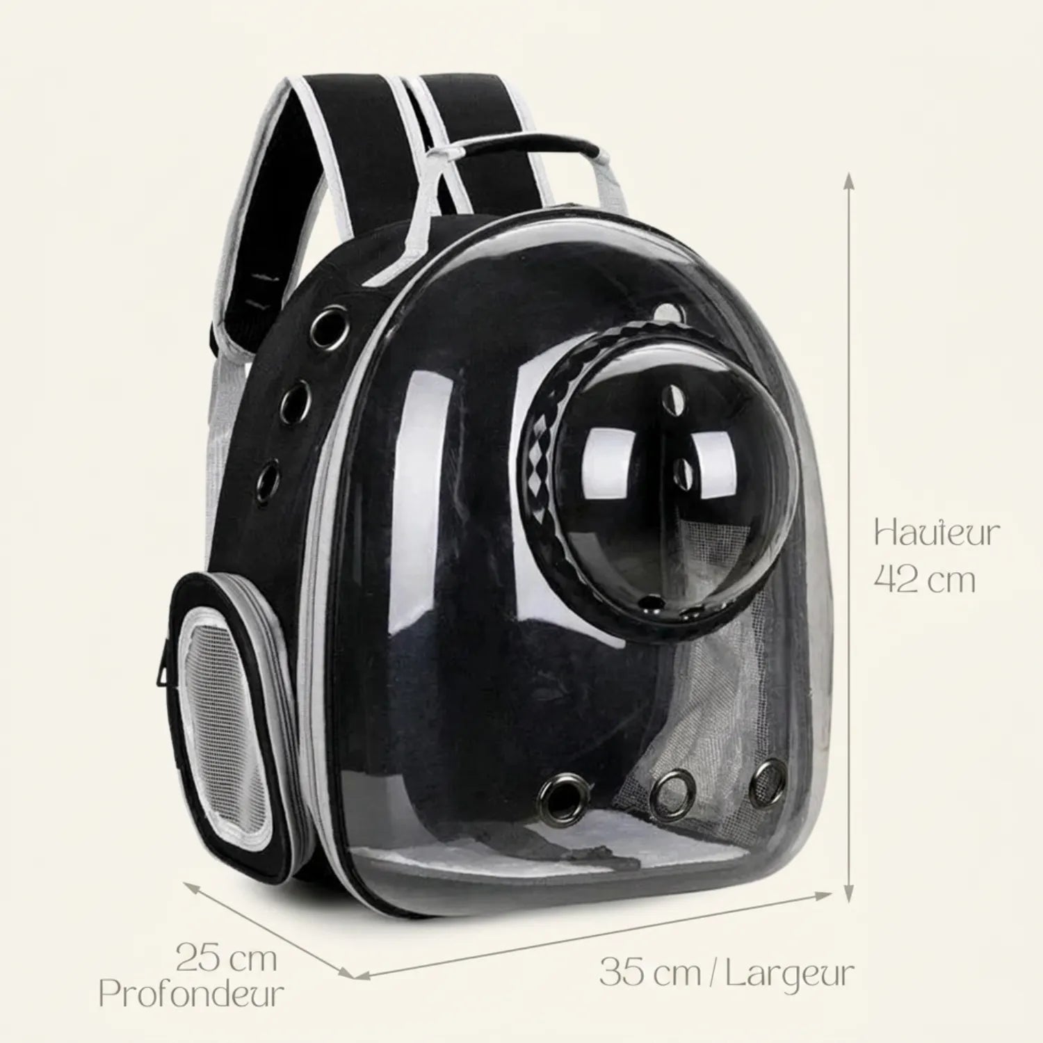 L’Explorateur Panoramique – Sac à Dos de Voyage Sécurisé pour Chat (Coque Protectrice)