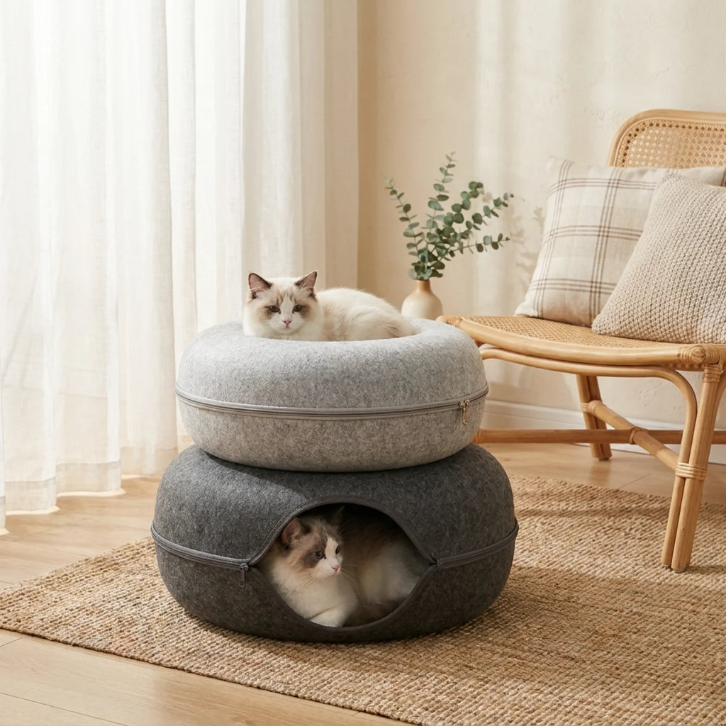 Le Terrier Modulable – Lit Tunnel & Donut Interactif