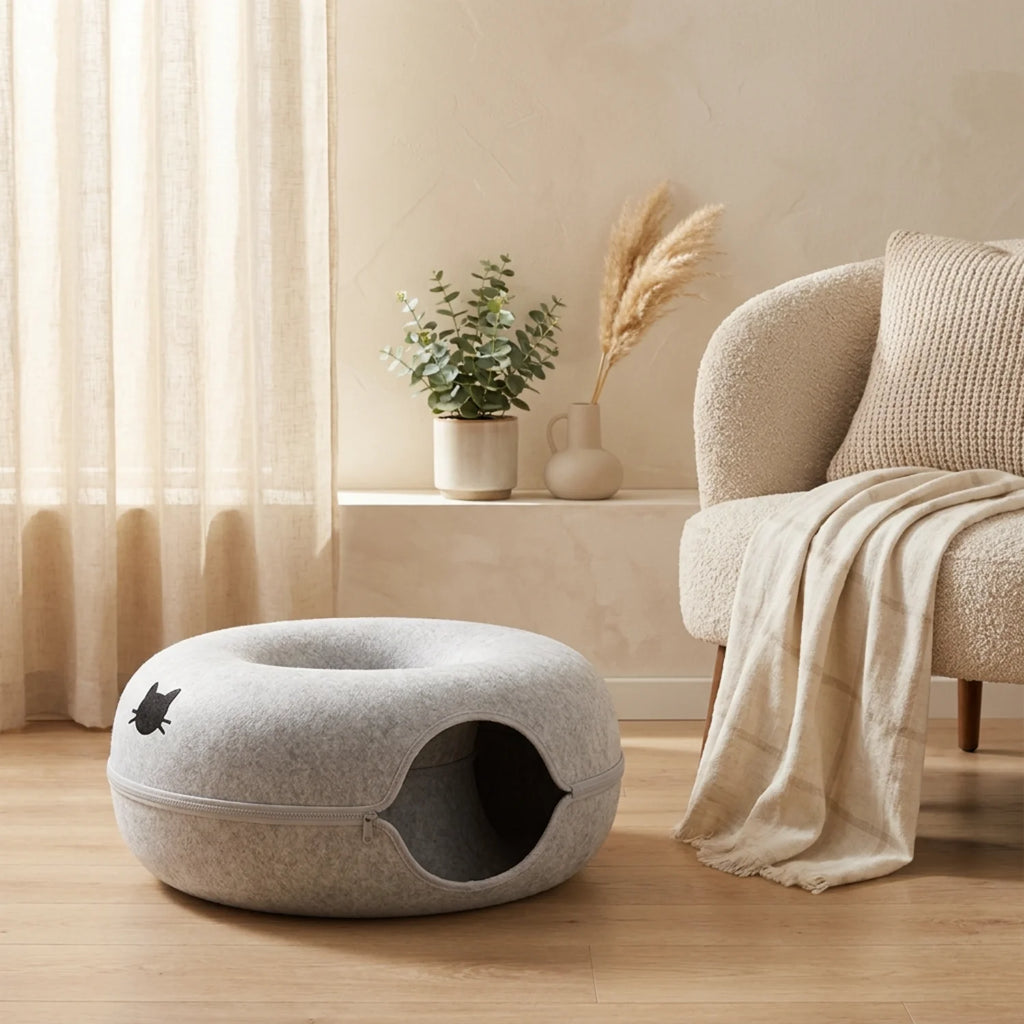 Le Terrier Modulable – Lit Tunnel & Donut Interactif