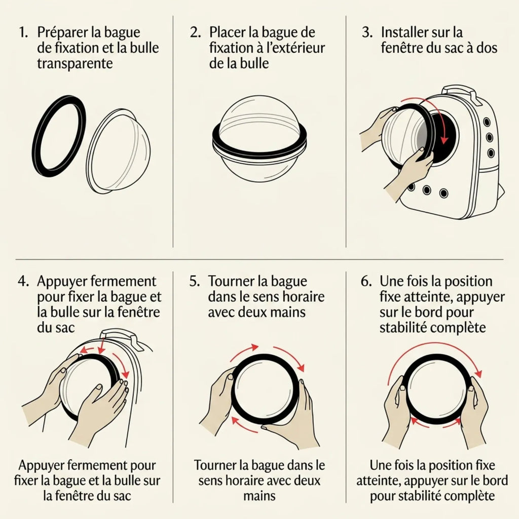 L’Explorateur Panoramique – Sac à Dos de Voyage Sécurisé pour Chat (Coque Protectrice)
