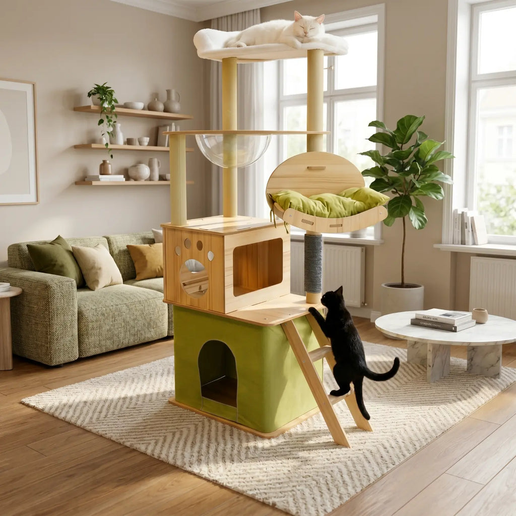 Le Nomad – Arbre à Chat XXL & Design Aérien (145 cm)