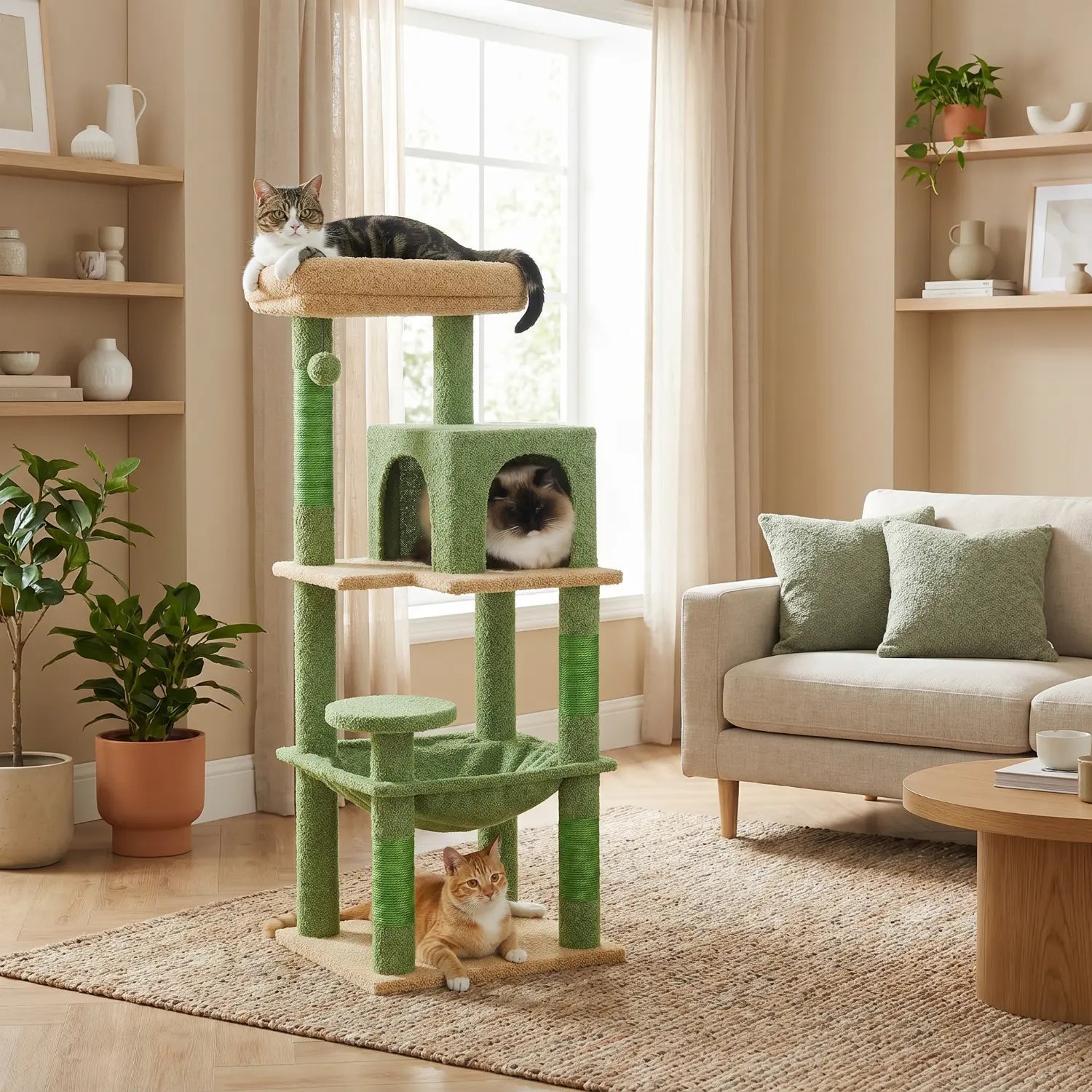 Le Pavillon de Moka – Petit Arbre à Chat avec Hamac, Niche et Perchoir Panoramique