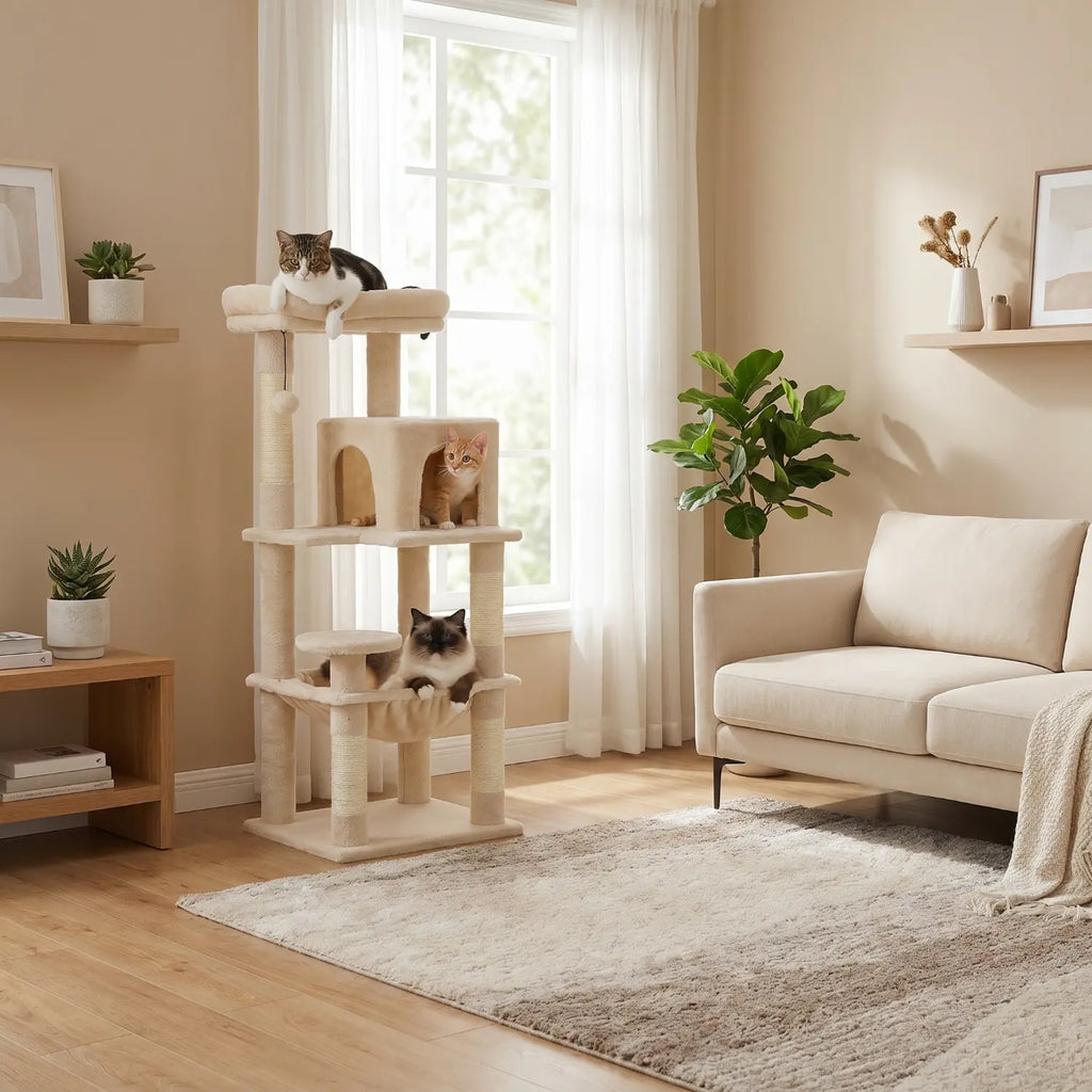 Le Pavillon de Moka – Petit Arbre à Chat avec Hamac, Niche et Perchoir Panoramique