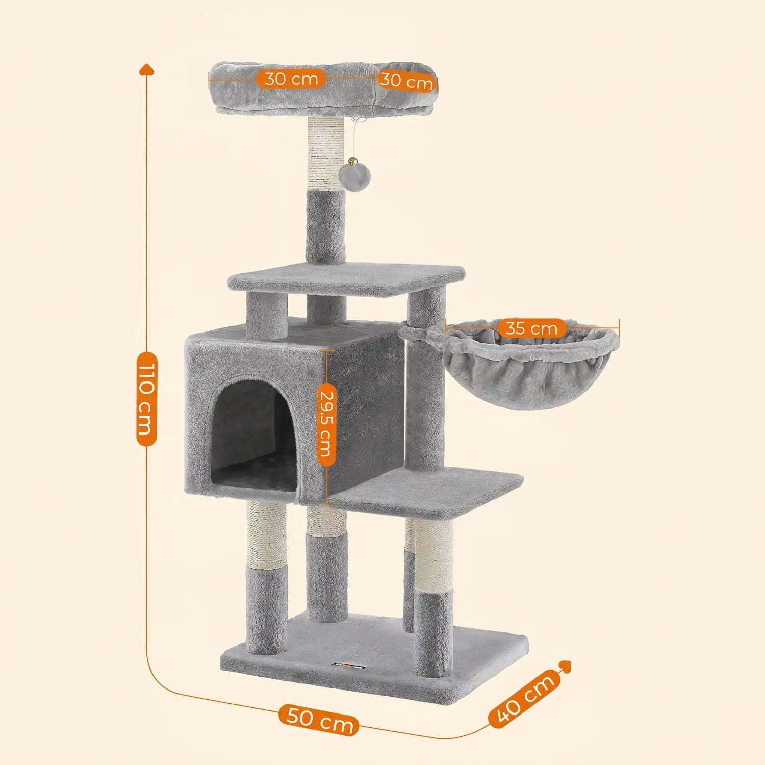 Le Chalet de Simba – Petit Arbre à Chat Multi-Niveaux avec Niche, Panier et Plateforme d’Observation