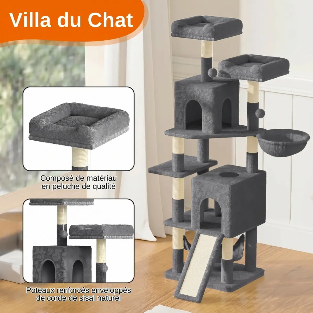 Kineo – Arbre à Chat Maine Coon Haute Stabilité & Confort XXL (158 cm)