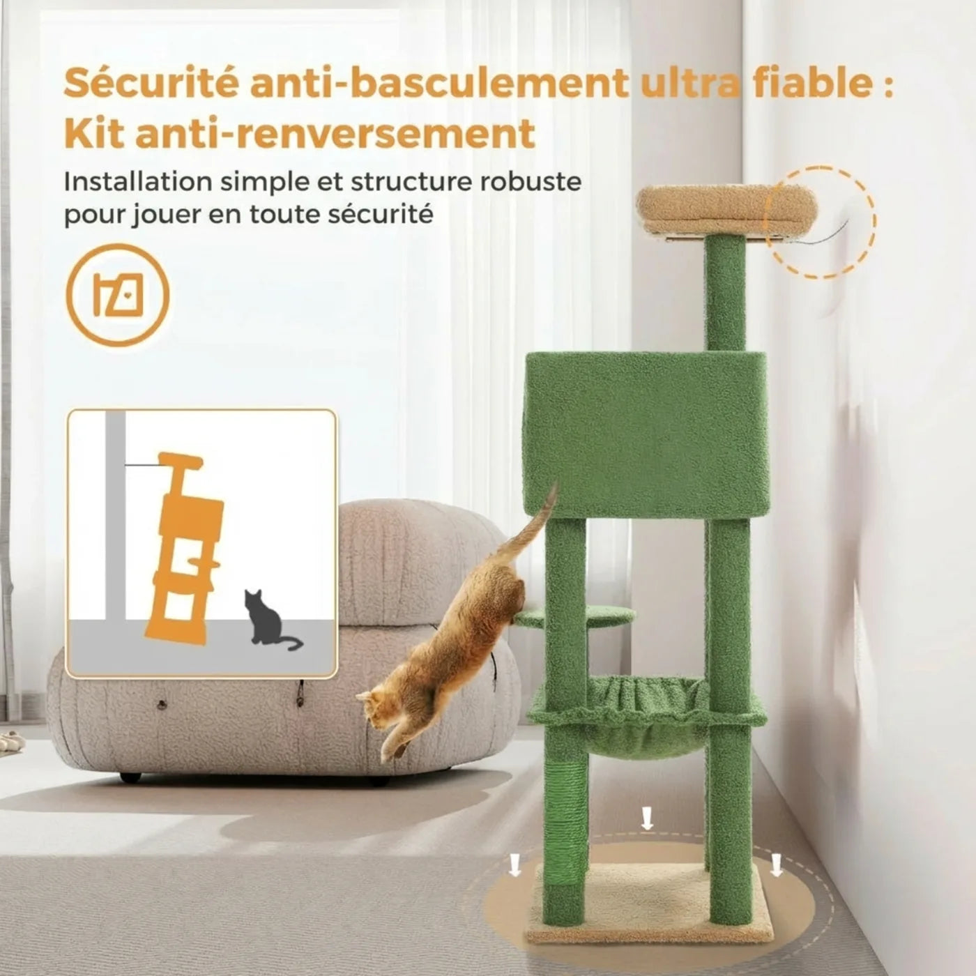 Le Panorama – Arbre à Chat Compact (113 cm)