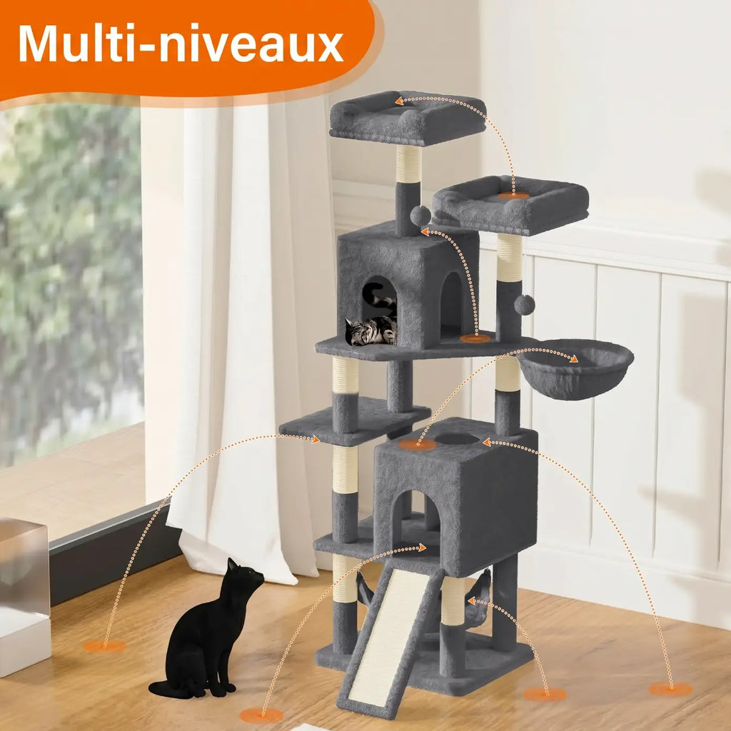 Kineo – Arbre à Chat Maine Coon Haute Stabilité & Confort XXL (158 cm)