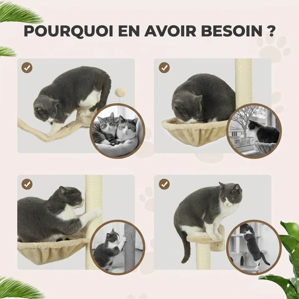 L'Ascension – Arbre à chat mural modulable en bois (Set de 4 modules)