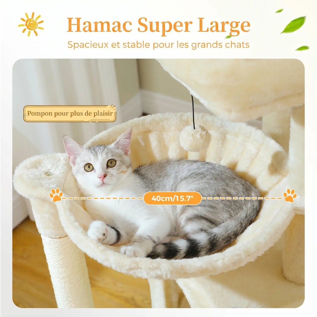 L'Atelier – Arbre à Chat XXL Compact & Stabilité Maximale (104 cm)