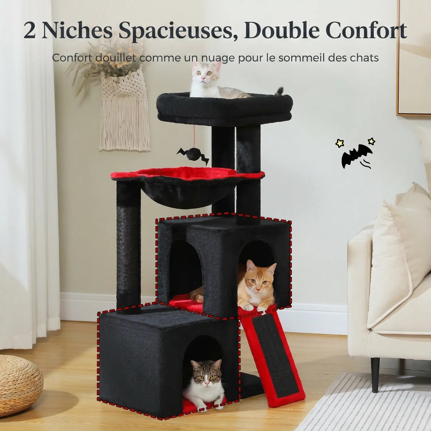 L'Atelier – Arbre à Chat XXL Compact & Stabilité Maximale (104 cm)