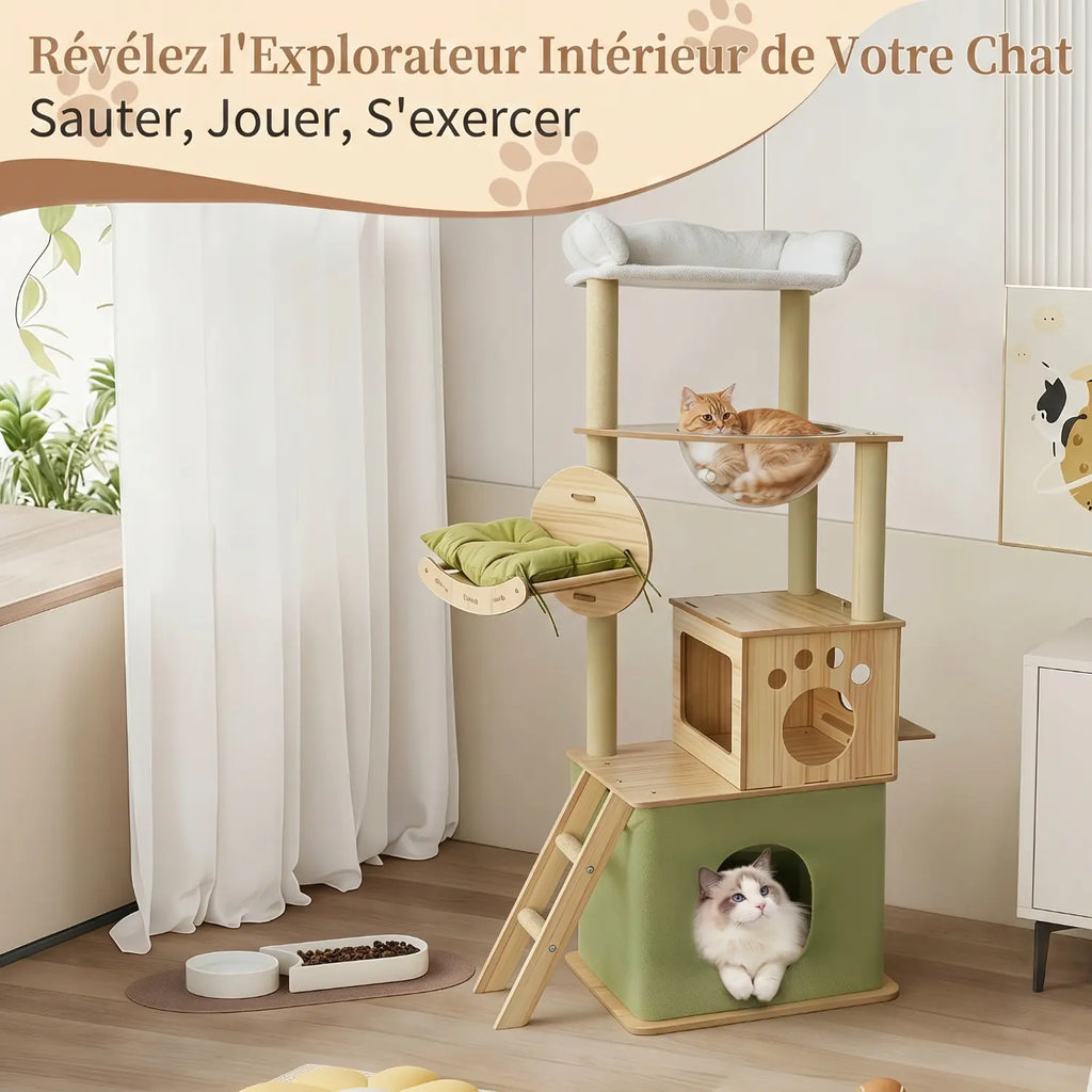 Le Nomad – Arbre à Chat XXL & Design Aérien (145 cm)