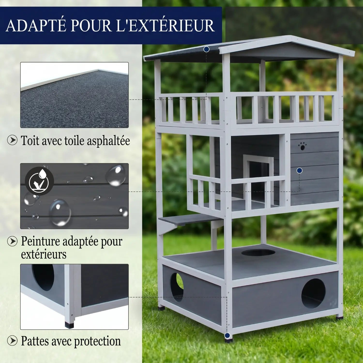 Le Domaine – Maison en Bois Massif Outdoor & Intérieur (140 cm)