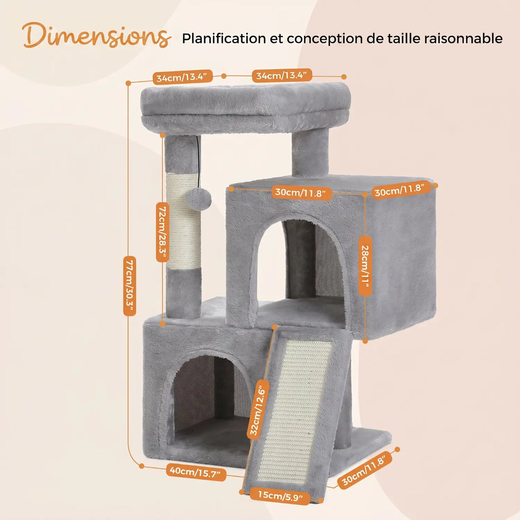 L'Atelier – Arbre à Chat XXL Compact & Stabilité Maximale (104 cm)