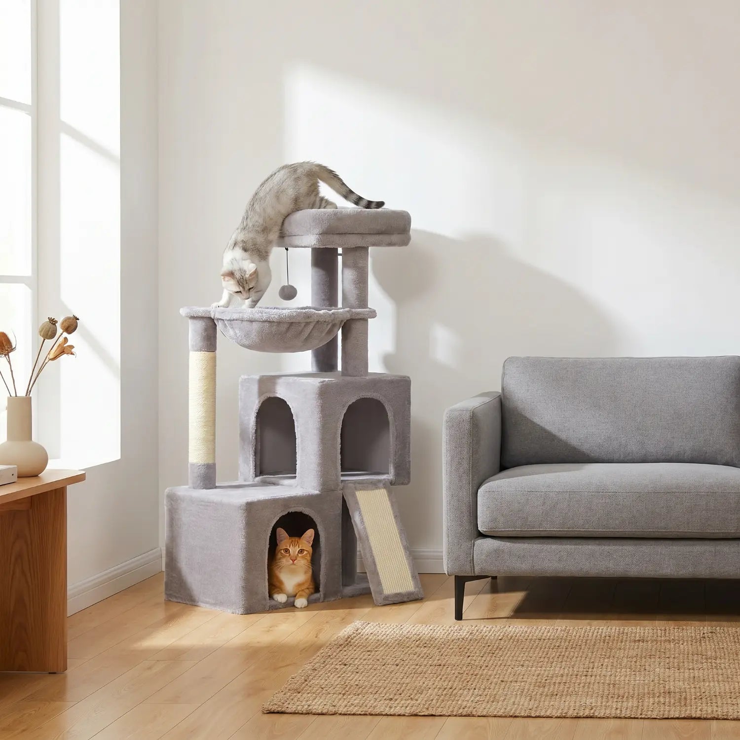 L'Atelier – Arbre à Chat XXL Compact & Stabilité Maximale (104 cm)