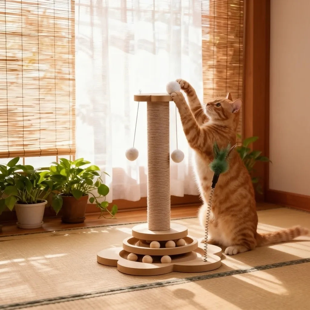 L’Instant Ludique – Arbre à Chat Griffoir en Bois Massif