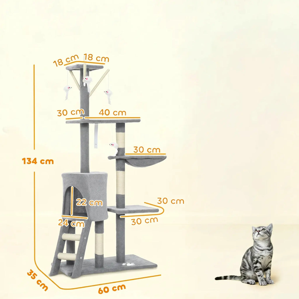Le Château de Louna – Arbre à Chat XXL avec Niche, Hamac, Échelle et Plateformes Panoramiques