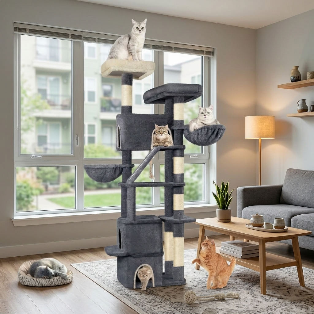 Le Colosse – Arbre à Chat Maine Coon & Stabilité Maximale (185 cm)