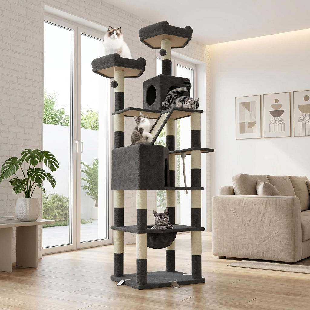 Le Bastion – Arbre à Chat Géant Maine Coon & XXL (208 cm)