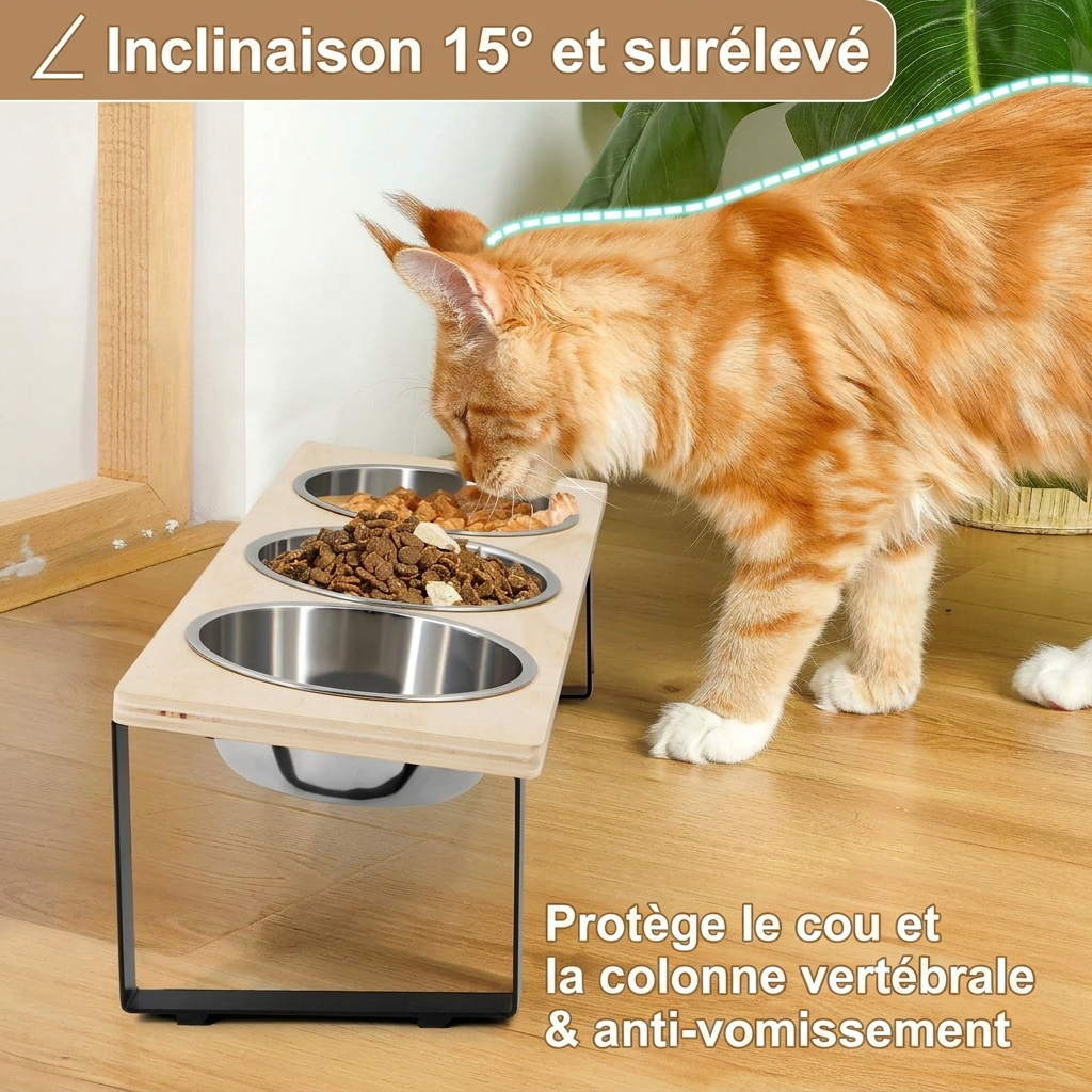 Le Trio Surélevé – Station Repas Triple Ergonomique