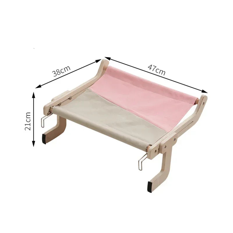 Le Solstice – Hamac de Fenêtre Architectural en Bois & Canevas de Coton