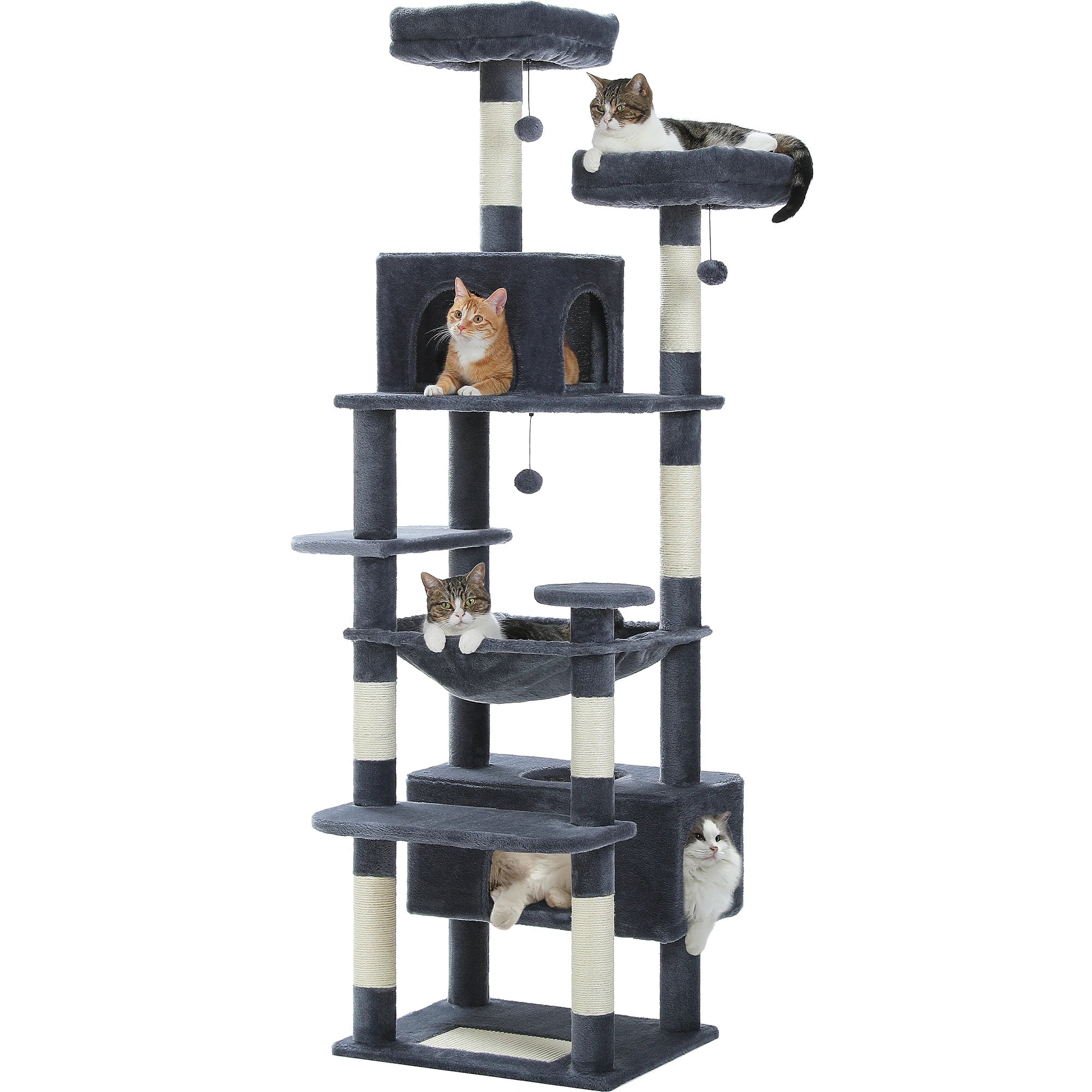 Le Sanctuaire – Arbre à Chat XXL & Confort Communautaire (184 cm)