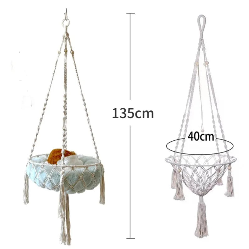 Le Cocon – Hamac Suspendu en Coton Naturel & Tissage Géométrique