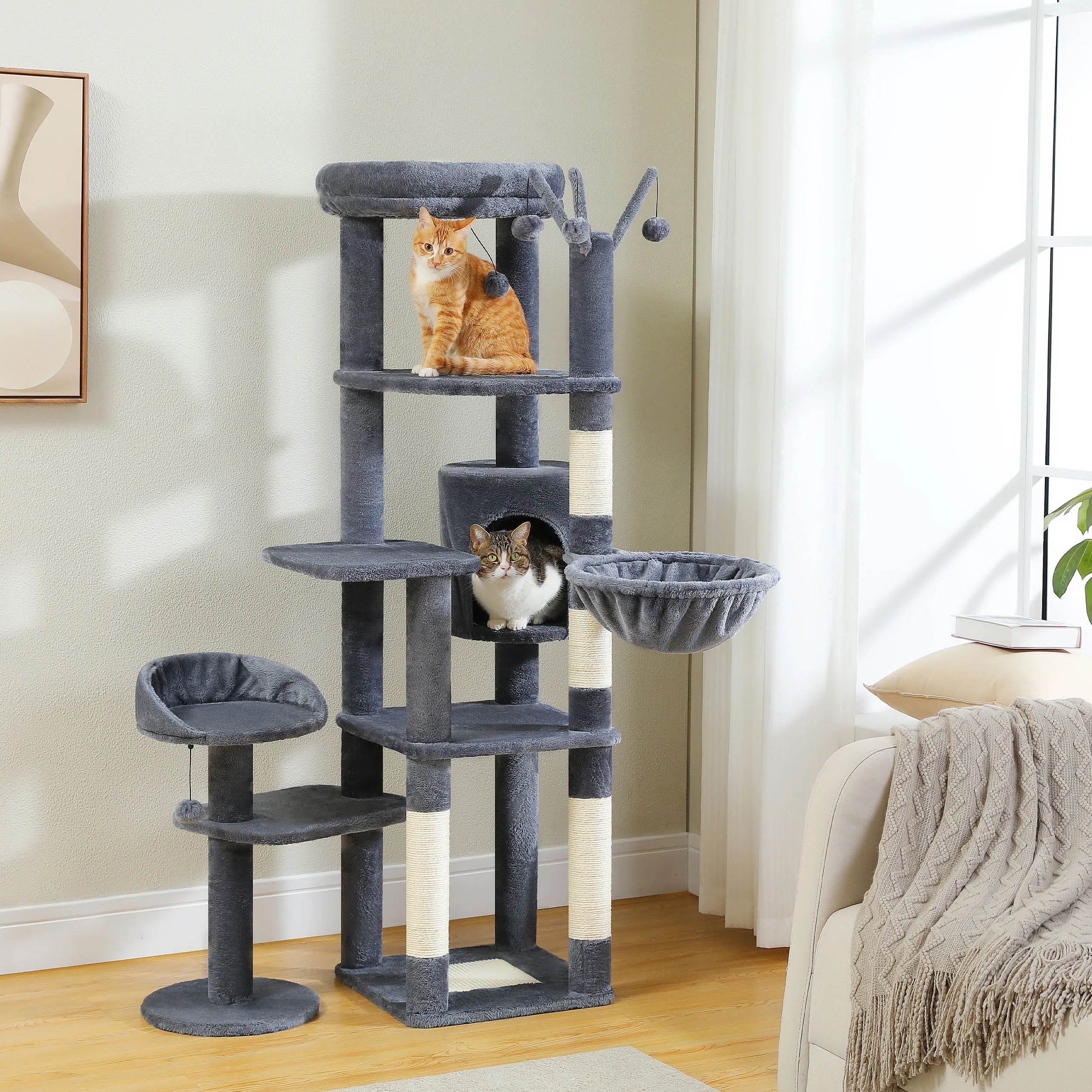 L'Oasis – Arbre à Chat Organique & Stabilité Maximale (150 cm)