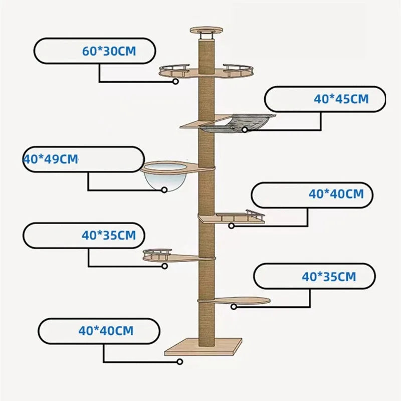 La Tour Sérénité – Arbre à Chat Sol-Plafond Compact