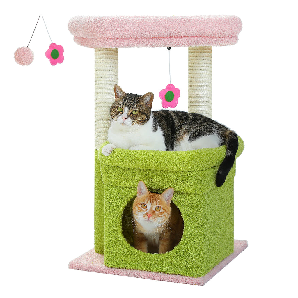 Le Refuge Douillet – Petit Arbre à Chat avec Niche Confort et Griffoirs en Sisal