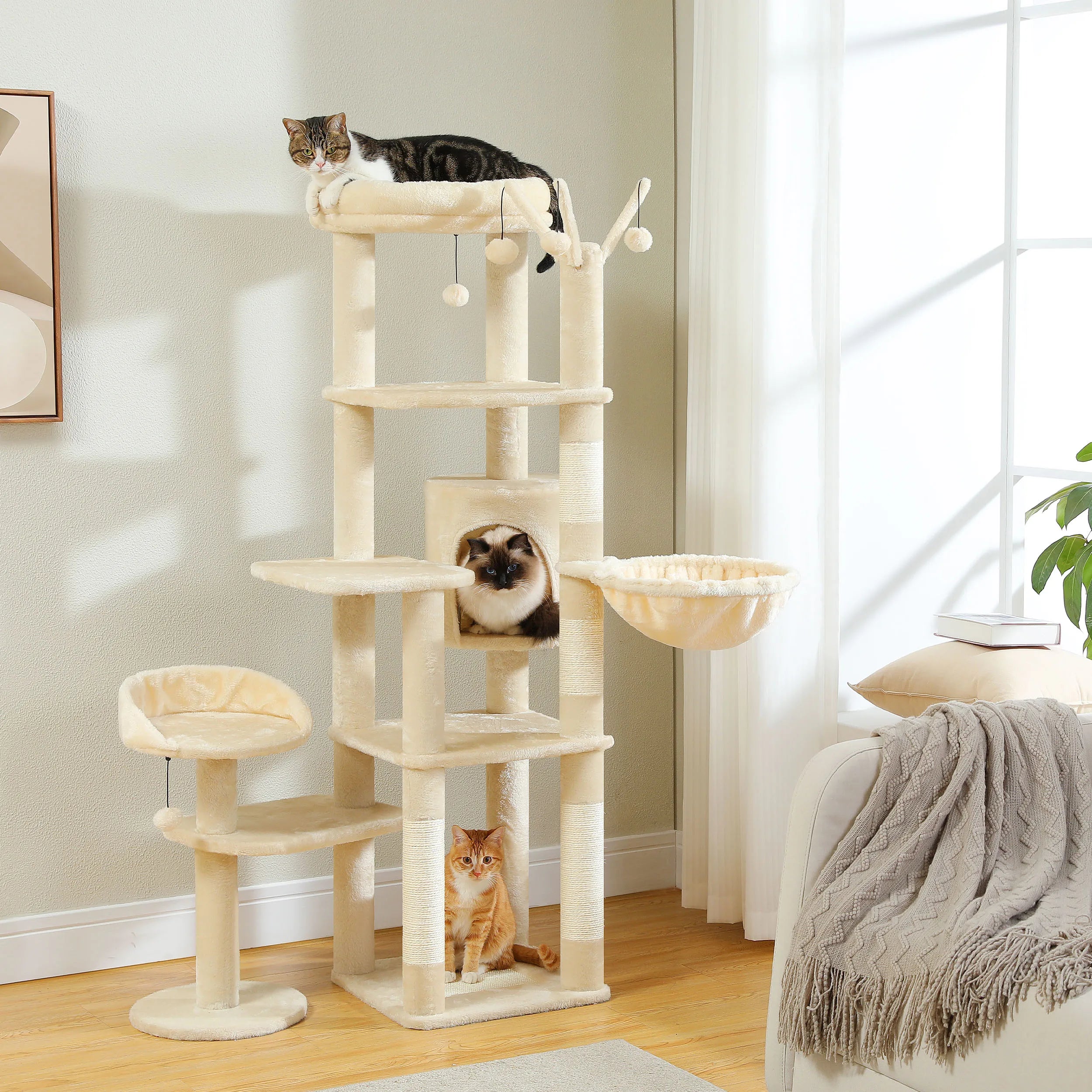 L'Oasis – Arbre à Chat Organique & Stabilité Maximale (150 cm)